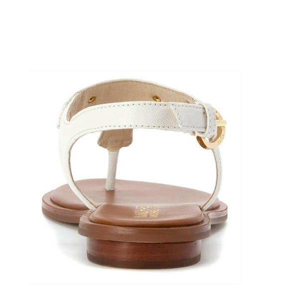 🆕 MICHAEL KORS Plate Thong Leather White Sandal - Picture 4 of 4